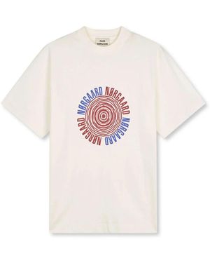 Mads Nørgaard Oversized Tee Met Cool Print - Wit