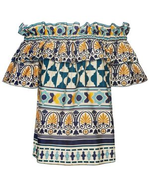 La DoubleJ Sommer ruffle top - Blau