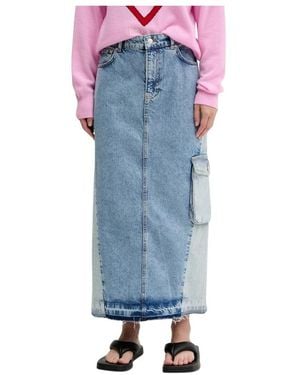 Moschino Lichtgewicht Katoenen Denim Rok - Blauw