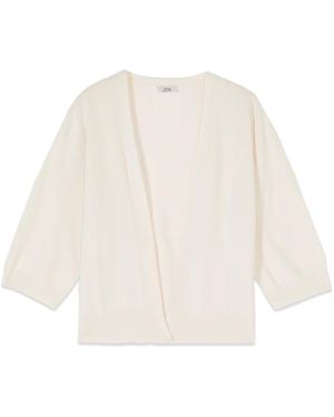 Oltre Viscose Blend Cardigan - Wit