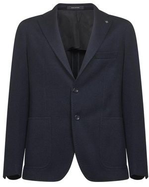 Tagliatore Jassen ,Blauw ,Wol Tweeknoops Blazer
