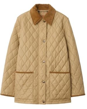 Burberry Single-Breasted Coats - Natural