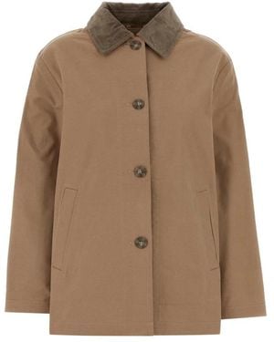 Calvin Klein Single-Breasted Coats - Neutro