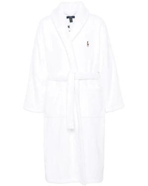 Polo Ralph Lauren Weißer Baumwoll-Schlafmantel