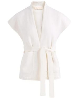 Max Mara Langer Strickcardigan - Weiß
