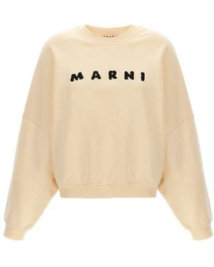 Marni Logo Crewneck Sweatshirt - Naturel