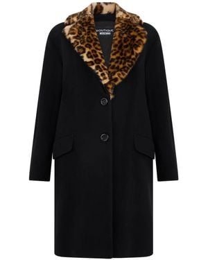 Moschino Single-Breasted Coats - Black