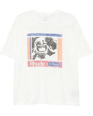 Rhude Logo Slub T-Shirt - Wit
