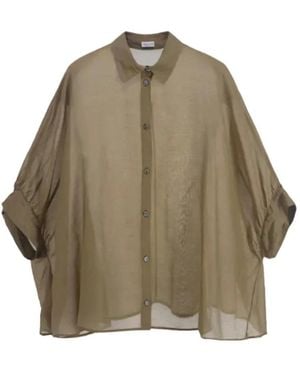 Roberto Collina Geweven 3/4 Shirt - Groen