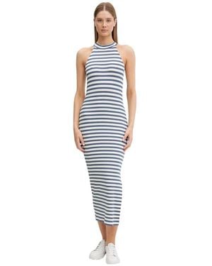 EA7 Jurk Van Ribgebreide Stretchviscose - Blauw