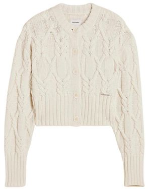 Holzweiler Chunky Cable Cardigan - Weiß