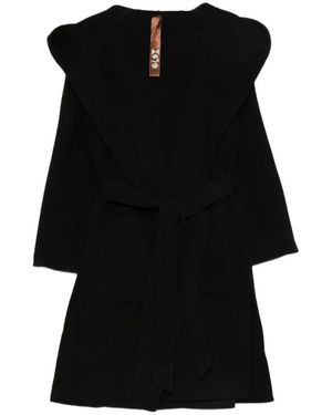 GLOX Belted Coats - Zwart