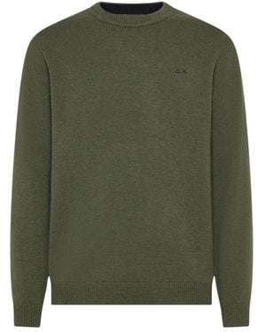 Sun 68 Round-Neck Knitwear - Verde