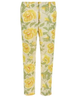 KENZO Peonies Cropped Pants - Geel