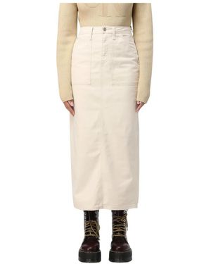 Calvin Klein Denim Utility Maxi Rok - Naturel