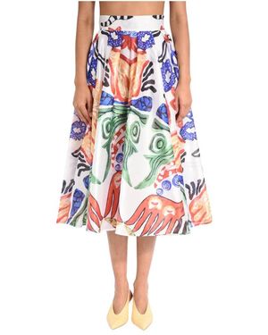 Stella Jean Rokken ,Veelkleurig ,Polyester Midi Rok - Rood
