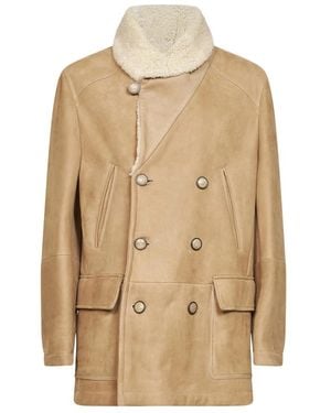 Brunello Cucinelli Double-Breasted Coats - Natural