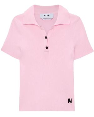 MSGM V-Neck Knitwear - Pink