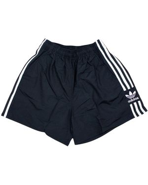 adidas Fitness ,Zwart ,Polyester 3-Stripes Shorts - Blauw