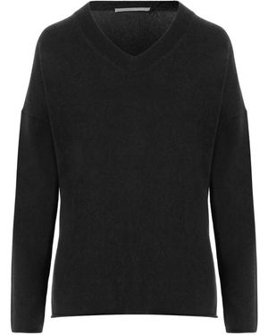 Allude Kaschmir-Pullover Mit V-Ausschnitt - Schwarz