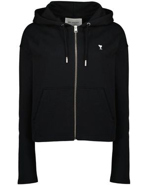 Ami Paris Ami De Coeur Hoodie Met Rits - Zwart