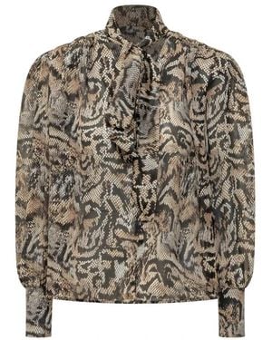 ACTUALEE Overhemden ,Veelkleurig ,Polyester Slangenprint Blouse - Meerkleurig