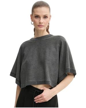 Michael Kors Tops ,Grijs ,Katoen T-Shirt Met Ronde Hals