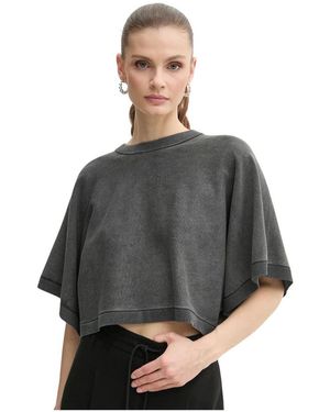 Michael Kors Tops ,Grijs ,Katoen T-Shirt Met Ronde Hals