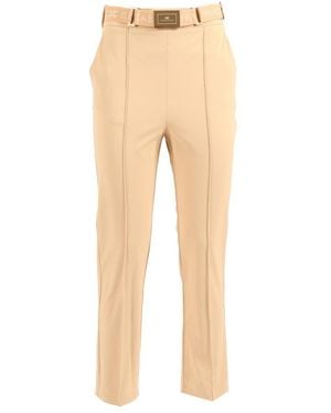 Elisabetta Franchi Straight Trousers - Natural