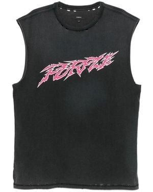 Purple Brand Sleeveless Tops - Black