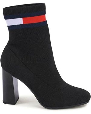 Tommy Hilfiger Eleganter Polyester Knöchelstiefel - Schwarz