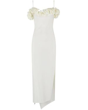 Coperni Kleedjes ,Wit ,Maxi-Jurk Met Ruches En Zijsplit