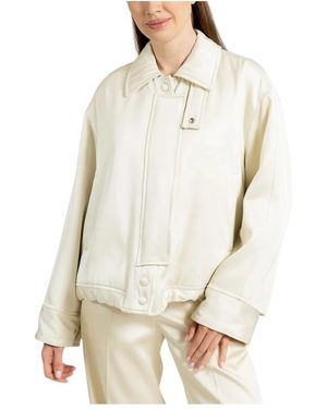 Jil Sander Jassen ,Jas Met Knoopsluiting En Elastische Zoom - Naturel