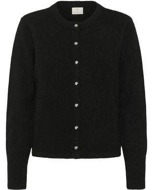 Kaffe Zwart Diep Gebreid Vest