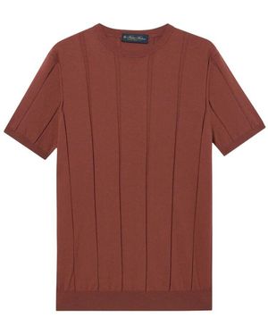 Brooks Brothers Hochgedrehtes Baumwollrippen-T-Shirt - Rot