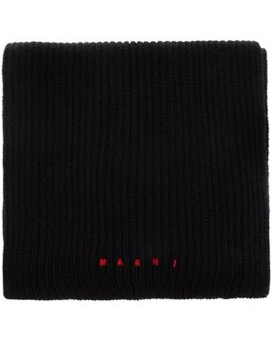 Marni Logo Schal - Schwarz