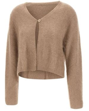 Hemisphere Truien & Vesten ,Bruin ,Kasjmier Pure Cashmere Cardigan - Naturel