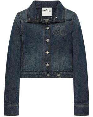 Courreges Jassen ,Blauw ,Katoen Trucker Jacket