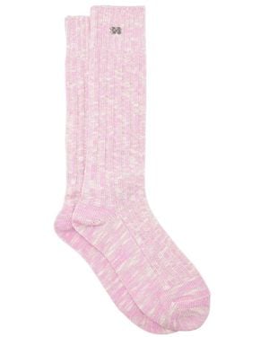 Ganni Rosa Chunky Baumwollsocken - Pink