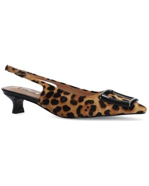 Bibi Lou Schoenen ,Bruin ,Leer Bruine Luipaardprint Platte Schoenen