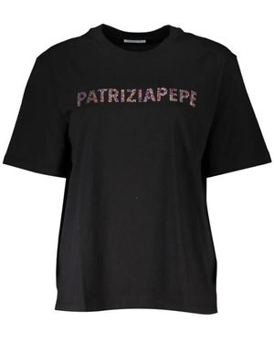 Patrizia Pepe T-shirt elegante con strass - Nero