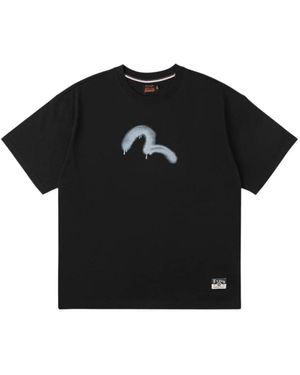 Evisu Angel Graffiti T-Shirt - Schwarz