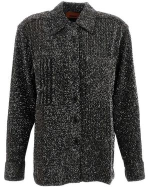 Missoni Overhemden ,Zwart ,Polyester Caperdoni Overhemd Met Lange Mouwen