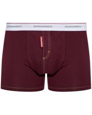 DSquared² Ondergoed ,Rood ,Katoen Katoenen Boxershorts Met Logo - Paars