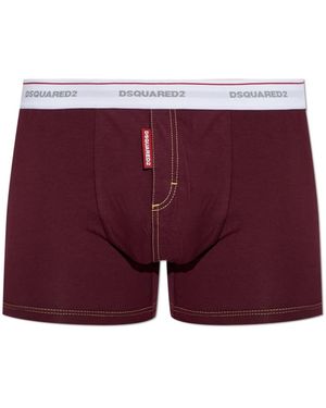 DSquared² Ondergoed ,Rood ,Katoen Katoenen Boxershorts Met Logo - Paars