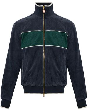 CASABLANCA Suède Jas Met Opstaande Kraag - Blauw
