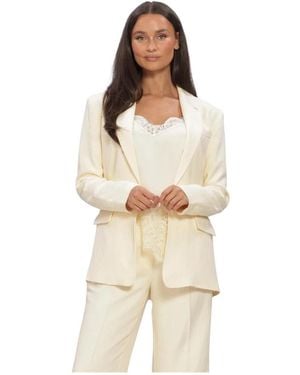 Second Female Jassen ,Leer Lino New Fit Blazer - Naturel