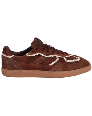 Alohas Suède Sneakers Met Gehaakte Details - Bruin