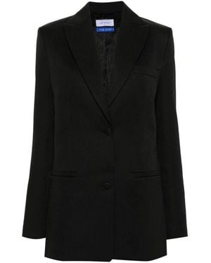 Off-White c/o Virgil Abloh Einknopf-Blazer Aus Schurwolle - Schwarz