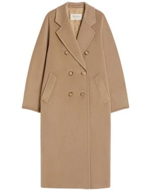 Max Mara Double-Breasted Coats - Naturel